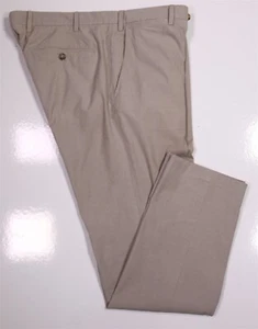 Canali Mens Pants Light Taupe Cotton Stretch Flat Front Chino 1934 Current 38x31 - Picture 1 of 9