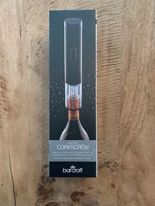 NEW BarCraft Battery Operated Electric Corkscrew - Black - Picture 1 of 3