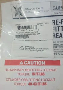 DOMETIC SEASTAR *NEW OEM* ORB ELBOW FITTING INSTALLATION/REALIGNMENT KIT #HF6004 - Imagen 1 de 2