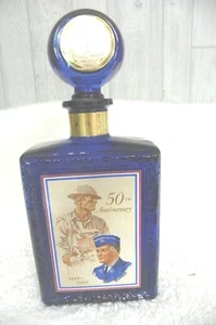 Vintage 1969 American Legion 50th Ann Kobaltblau Glas J W Karaffe - Bild 1 von 11