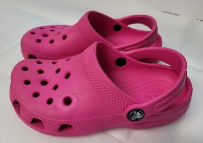 Crocs Classic Kids Pink Comfort Round Toe Slip On Slingback Clog Shoes Sz 13 C - Image 1 of 4