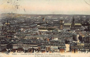 Postal FRANCIA: París Panorama, Tintado, Publicado 1912, Notre Dame - Imagen 1 de 2