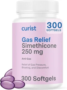 Gas Relief Simethicone 250 mg Softgels (300 Count) - Digestive Relief, Bloating - Picture 1 of 7