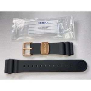 SEIKO Prospex Pro R01X011P9 22mm Genuine Rubber Silicone Band Color Black New - Picture 1 of 8