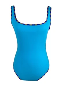 Traje de baño Diane Von Furstenberg DVF (S) de una pieza Klein azul/dorado nuevo con etiquetas $228 - Imagen 1 de 7