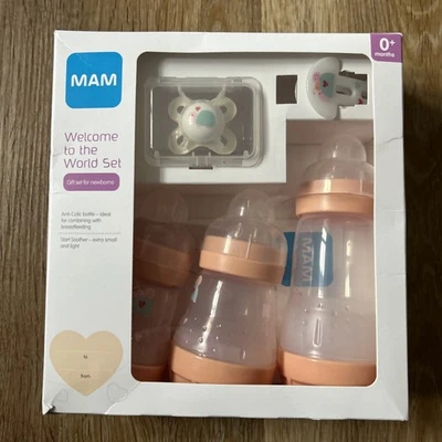 MAM Welcome To The World Set -Newborn Bottle Set 0-2 Months - Pink - Image 1 of 3
