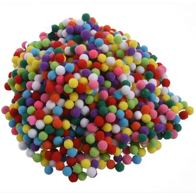 1000 Pcs 10mm Mixed Color Soft  Pom Poms Pompoms for kids Crafts G9L41990 - Image 1 of 4