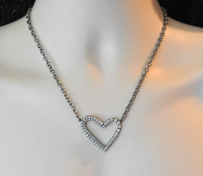 Sabika Damas Corazón Collar Abierto Doble Estrás 2012 18" RB18 Foto 1 de 4