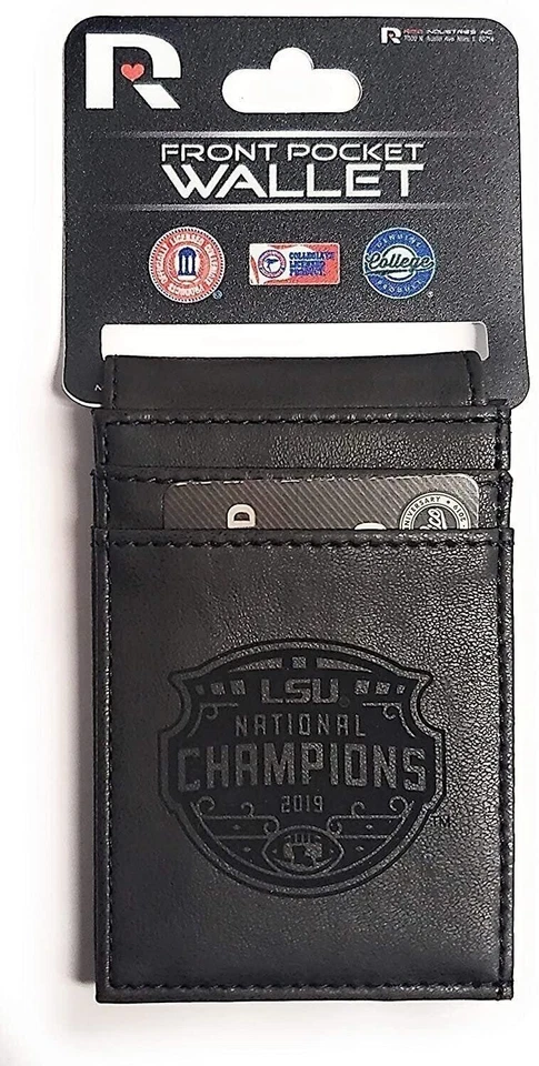 Louisiana State University LSU Tigers 2019 Champions Black Leather Wallet,... - Image 1 of 1
