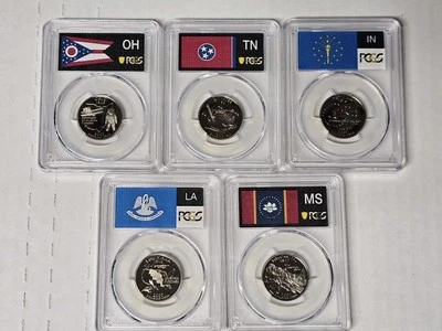 2002-S  Clad  Proof State Quarter Set PCGS PR70 DCAM-State Flag !!!Ships Free!!! - Image 1 of 4