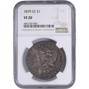 1879-CC $1 Morgan Silver Dollar ~ NGC VF 20 - Carson City - Picture 1 of 2