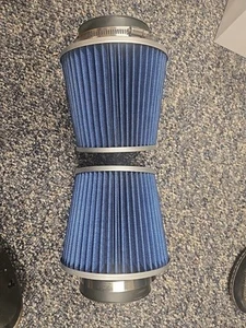 BLUE 3" 76mm Inlet Cold Air Intake Cone Replacement Quality Dry Air Filter - Bild 1 von 3
