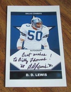 D.D. Lewis Autographed Signed 4X6 Photo NFL Football Dallas Cowboys - Picture 1 of 3