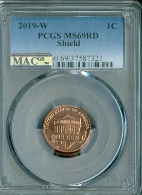 2019 W LINCOLN CENT PCGS MS69 RD PQ MAC SPOTLESS  . - Image 1 of 2