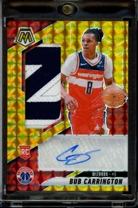 2024 Mosaic Gold Jersey Auto #RJA-BUB Bub Carrington /10 RC ROOKIE PATCH AUTO - Picture 1 of 2