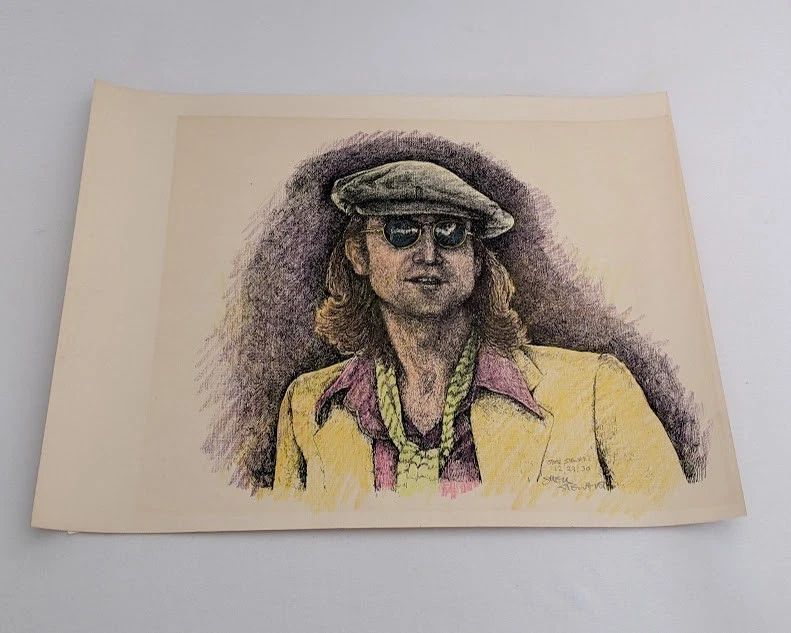 John Lennon por el artista de Nueva Orleans Sher Stewart • Dibujo original • Sin marco Foto 1 de 4