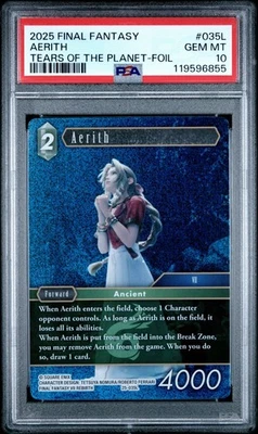 2025 FINAL FANTASY TEARS OF THE PLANET 035L AERITH FOIL PSA 10 Gem Mint Foil FF7 - Image 1 of 2