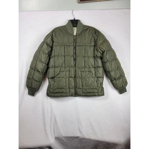 Cody James Olive Green Quilted Down Blend Puffer Bomber Jacket M - Picture 1 of 8