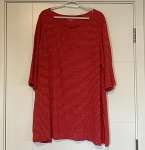 Eileen Fisher Tunic Top Woman 3X Organic Linen Red Sustainable Lagenlook - Picture 1 of 11
