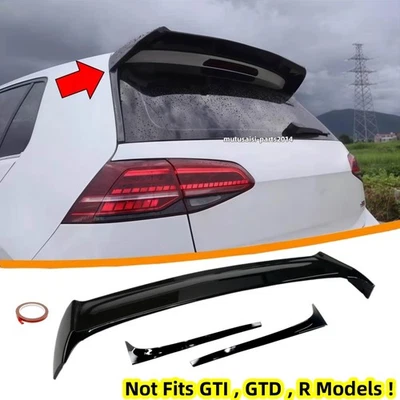 FOR 2015-21 VW GOLF MK7 2PC LEFT+RIGHT SIDE WING + REAR WINDOW ROOF SPOILER WING - Image 1 of 4