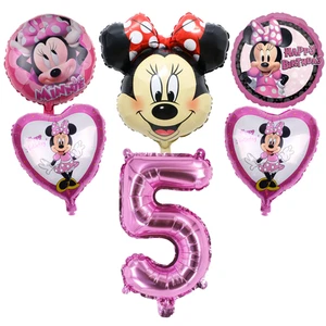 Minnie Mouse 5. Geburtstag Party Luftballons Rosa Folien Set Luftballons - Bild 1 von 5