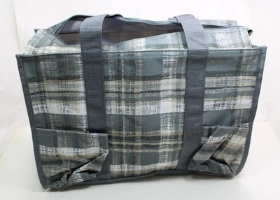 Bolso de Mano Thirty-One 31 Cremallera Superior Organizador Utilitario Gris Acogedor a Cuadros Nuevo en Bolsa Foto 1 de 4