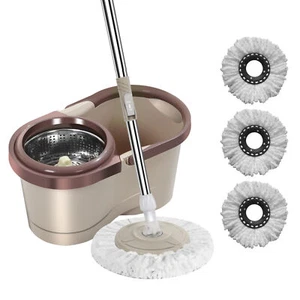 Mop Bucket Set Convenient Labor-saving With Bucket Automatic Rotation Throw Dry - Picture 1 of 18