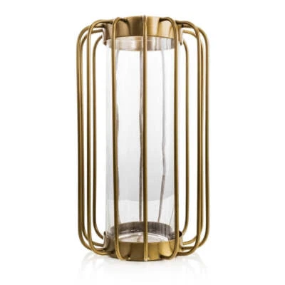 Jarrón cilindro huracán de vidrio transparente Foto 1 de 3