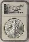 2011 Silver Eagle 25th Anniversary $1 MS 69 NGC Early Releases Liberty Label