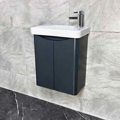 ST MORITZ Rio 500 x 280mm Wall Hung Cloakroom Vanity Unit & Basin in Matt Anthracite