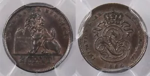 Belgium 1888 2 Cents Lion animal PCGS MS 64 BROWN Lauer Imitation Nurnberg PI014 - Picture 1 of 5