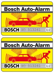 2x Bosch Auto Alarm Aufkleber – Alarmanlage Diebstahlschutz Scheibenaufkleber - Picture 1 of 1