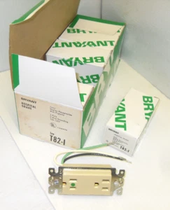 ⭐NEW BOX-10⭐BRYANT/HUBBELL T82-I 15-Amp 125V IVORY HOSPITAL GRADE RECEPTACLE 15A - Picture 1 of 13
