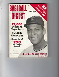 1962 ABRIL revista Baseball Digest Orlando Cepeda San Francisco Giants GNL - Imagen 1 de 1