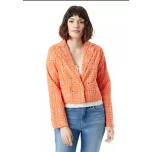 NWT Sam Edelman Leia Eyelet Blazer Size Large - Picture 1 of 7