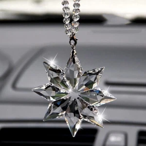 Car Pendant Crystal Star Rear View Mirror Hanging Car Decoration Sun Catcher - Picture 1 of 6