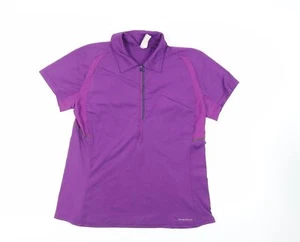 Quechua Womens Purple Polyester Pullover Polo Size XL Collared Zip - Logo - Picture 1 of 10