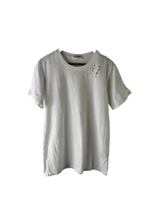 Saint Laurent Paris White Cotton Short Sleeve T Shirt Womens Large - Picture 1 of 8