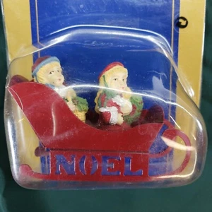 Trineo de pueblo vintage ""TRINEO DE NOEL"" de Navidad en la corriente principal nuevo de lote antiguo - Imagen 1 de 4