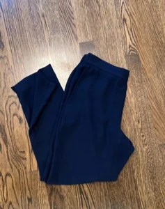 J. Crew Navy Dress Pants. Elastic Waist. Pockets. Tapered. Size 8 - Picture 1 of 7