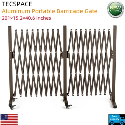 Puerta de barricada portátil de aluminio Lojok 201x15,2x40,6 pulgadas con ruedas Foto 1 de 4