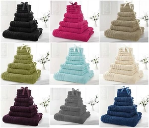 100% Cotton 9 Piece Towel Set (4 Face + 2 Hand + 2 Bath Towels + 1 Bath Sheet) - Picture 1 of 18