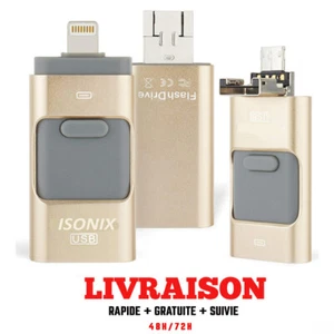 ISONIX Clé USB iPhone OTG i-Flash 64 Go Stockage Memory Pour iPhone 6/7/8/X - Photo 1/5