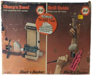 Black Decker Sharp'n Sand Belt Sander Tool Sharpener & Drill Guide Combo 71-070 - Picture 1 of 14