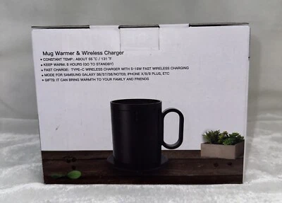 Mug Warmer And Wireless Fast Charger- Brand New, Sealed, Black, Warm for 8 HR - Image 1 of 4