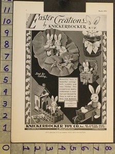 1933 FEIERTAG OSTERHASE KNICKERBOCKER SPIELZEUG CO NY STOFFTIER PLÜSCHTIER AD TC52 - Bild 1 von 1