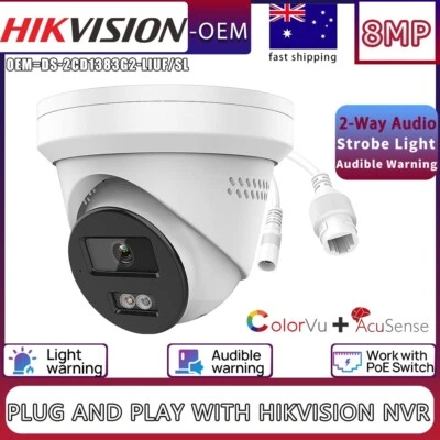 HIKVISION OEM 4K 8MP Hybrid Light ColorVu IR 2-way Audio PoE security IP Camera - image 1 of 4