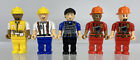 Block Tech Fire Department Police Man Construction Lot Of 5 Brick Mini Figures