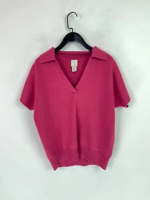 Joie Pink Short Sleeve Knitted Top Collared Size M - Image 1 of 4