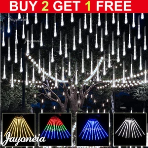 8Tubes Meteor Shower Rain Light Multicolor Fairy String Lights Xmas Tree Outdoor - Picture 1 of 19